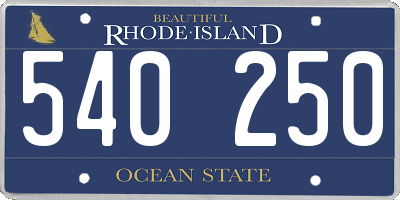 RI license plate 540250