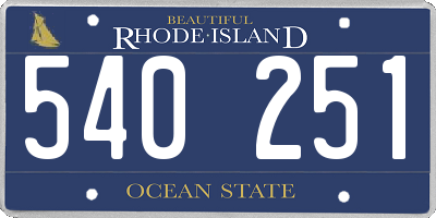 RI license plate 540251