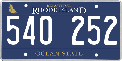 RI license plate 540252