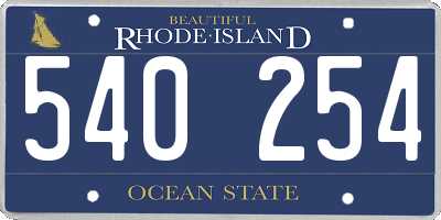 RI license plate 540254