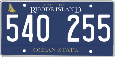 RI license plate 540255