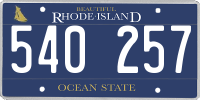 RI license plate 540257