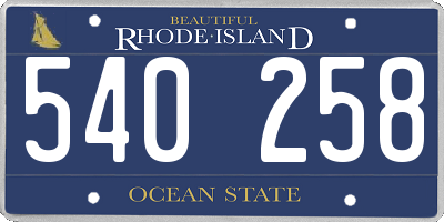 RI license plate 540258