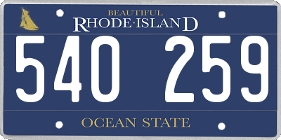 RI license plate 540259