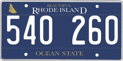 RI license plate 540260