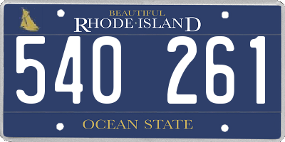RI license plate 540261