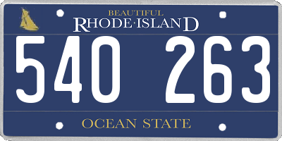 RI license plate 540263