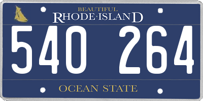 RI license plate 540264
