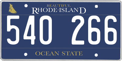 RI license plate 540266