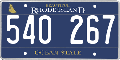 RI license plate 540267