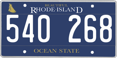 RI license plate 540268