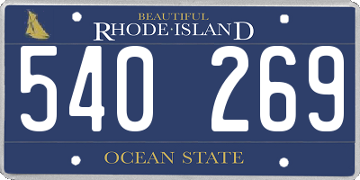 RI license plate 540269