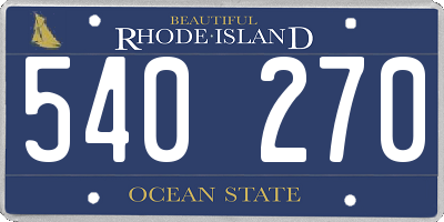 RI license plate 540270