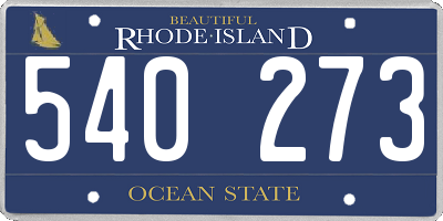 RI license plate 540273