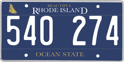 RI license plate 540274