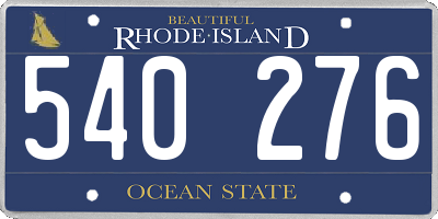 RI license plate 540276