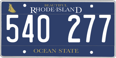 RI license plate 540277