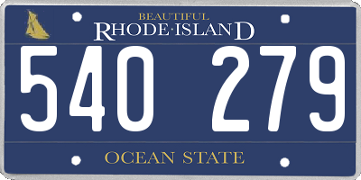 RI license plate 540279