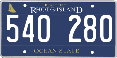 RI license plate 540280