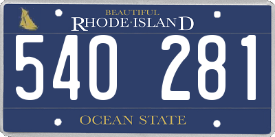 RI license plate 540281