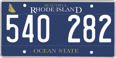 RI license plate 540282