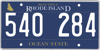 RI license plate 540284