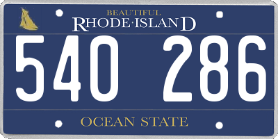 RI license plate 540286