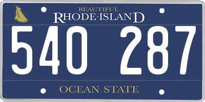 RI license plate 540287