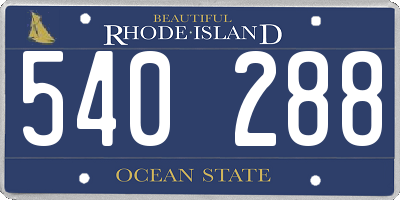 RI license plate 540288