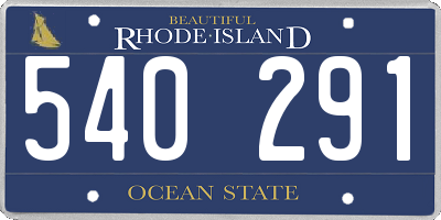 RI license plate 540291