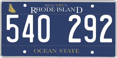 RI license plate 540292