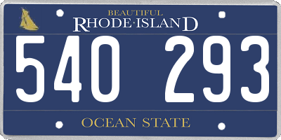 RI license plate 540293