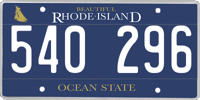 RI license plate 540296