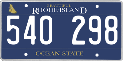 RI license plate 540298