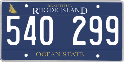 RI license plate 540299