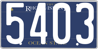 RI license plate 5403