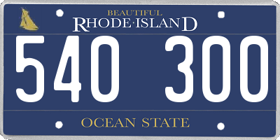 RI license plate 540300
