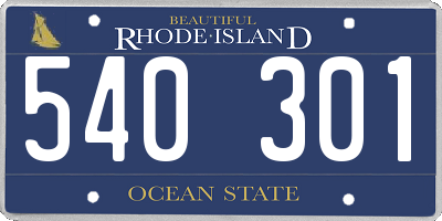 RI license plate 540301