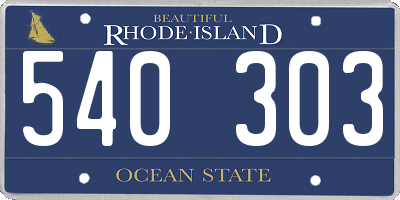RI license plate 540303