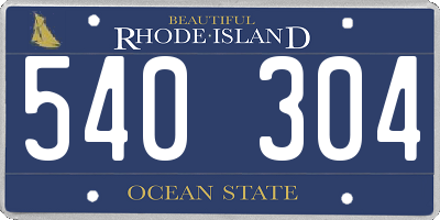 RI license plate 540304
