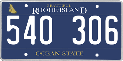 RI license plate 540306