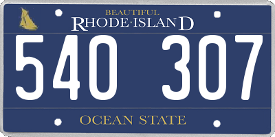 RI license plate 540307