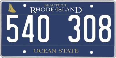 RI license plate 540308