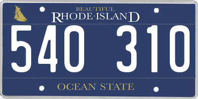 RI license plate 540310
