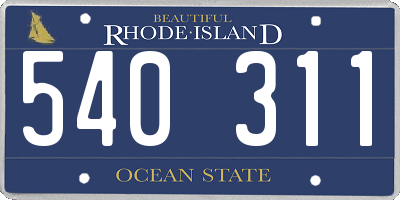 RI license plate 540311