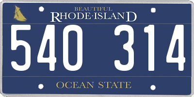 RI license plate 540314