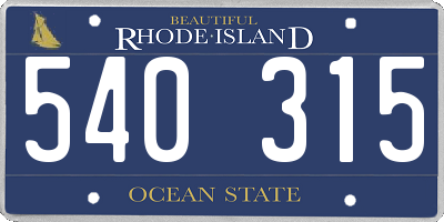 RI license plate 540315