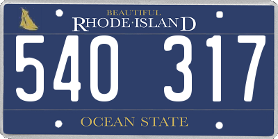 RI license plate 540317