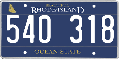 RI license plate 540318