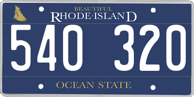 RI license plate 540320